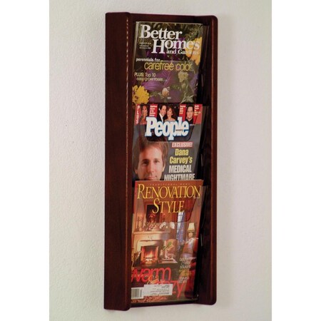 Wooden Mallet 3 in. Stance 3 Pocket Wall Display - Black & Mahogany AC26-3BK